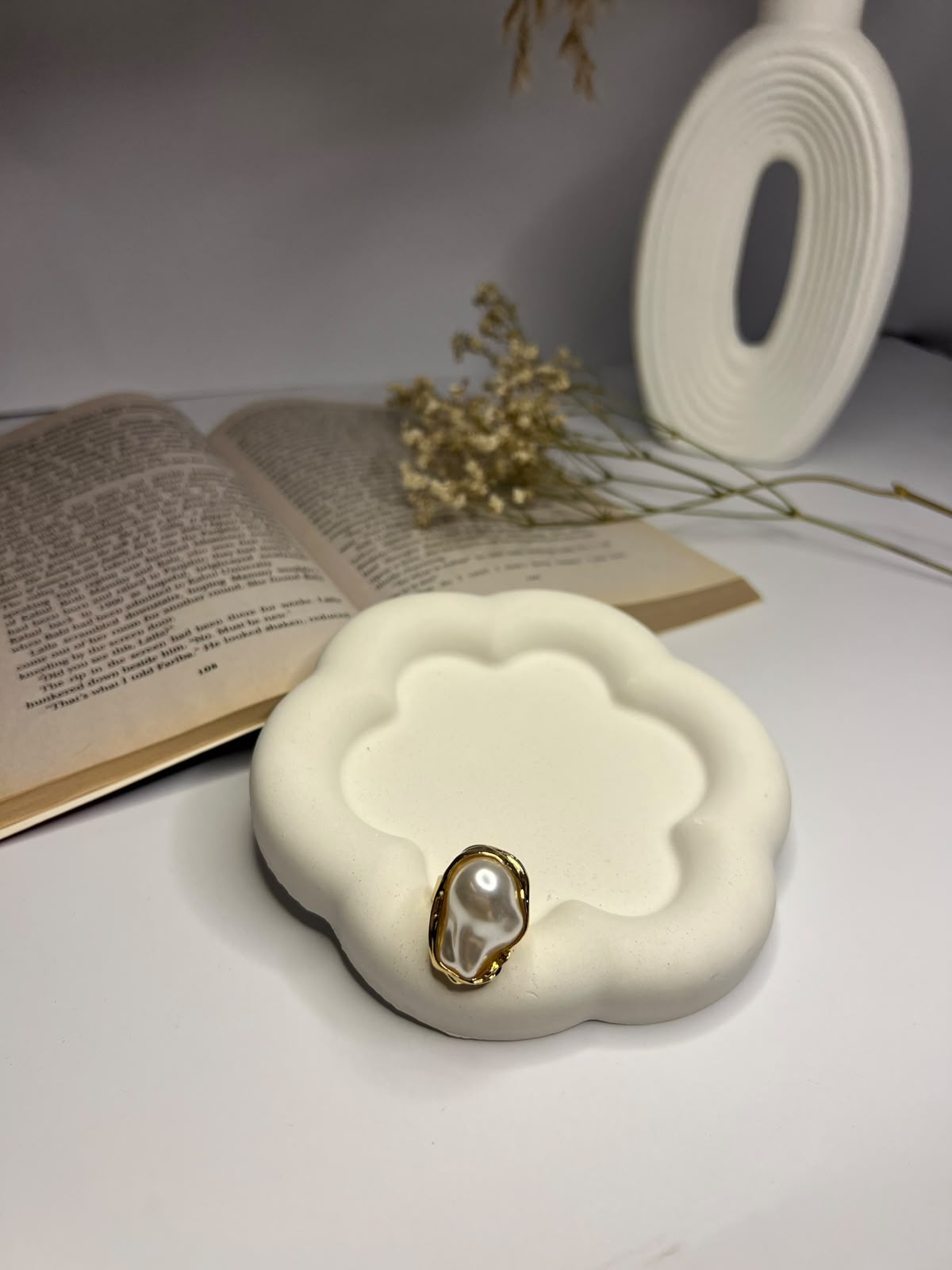 Pearl Whisper Ring (Adjustable)