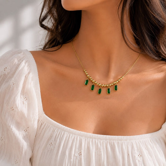 Green Beaded Necklace
