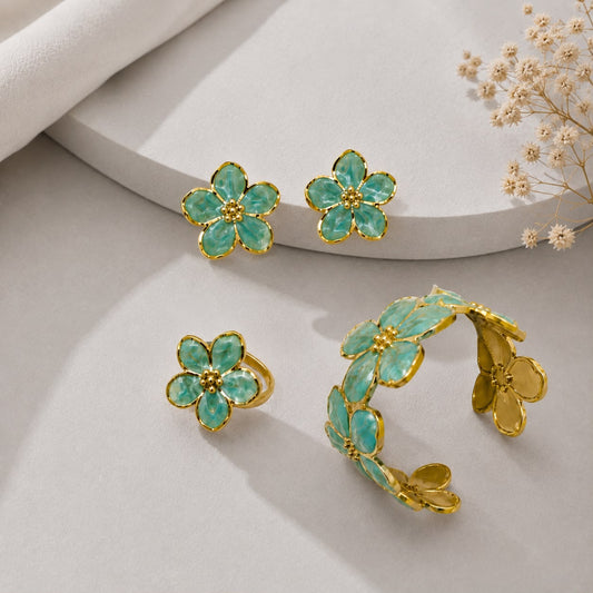 Flower Cuff Set (Green)