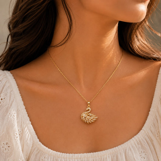 Crystal Swan Necklace